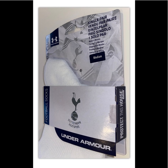 Under Armour UA OTC Spurs Soccer Socks 1 Pair Men 4-8.5 Wmn 7-10.5 White w/ Logo - Picture 7 of 13